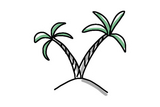 Von Hand gezeichnete Palmen
